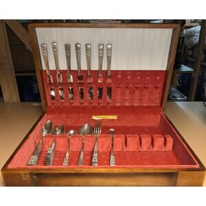 Community Vintage Incomplete Coronation Flatware Set Red Protective Lined Box